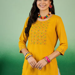 Embroidered Straight Kurtis