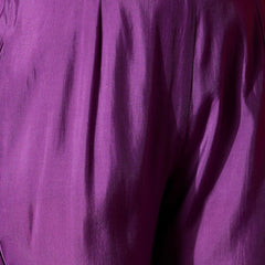Purple Floral Embroidered V-Neck Straight Kurta With Trouser And Dupatta