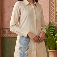 Floral Embroidered Tunic With & Trousers