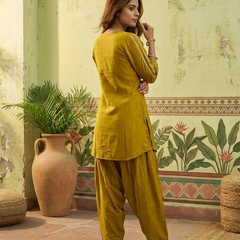Floral Embroidered Tunic With & Farsi Salwar