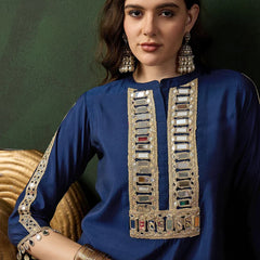 Embellished Mirror Work Tunic With Dhoti Pant Co-Ords