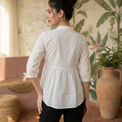 Ethnic Motifs Yoke Design Pure Cotton Short Kurti