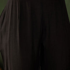 Black Geometric Embroidered Mirror Work Roman Silk Kurta With Trouser
