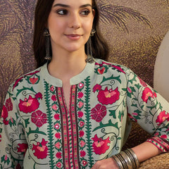 Floral Printed Cotton  Lining in Kurta With Pant Co-Ords