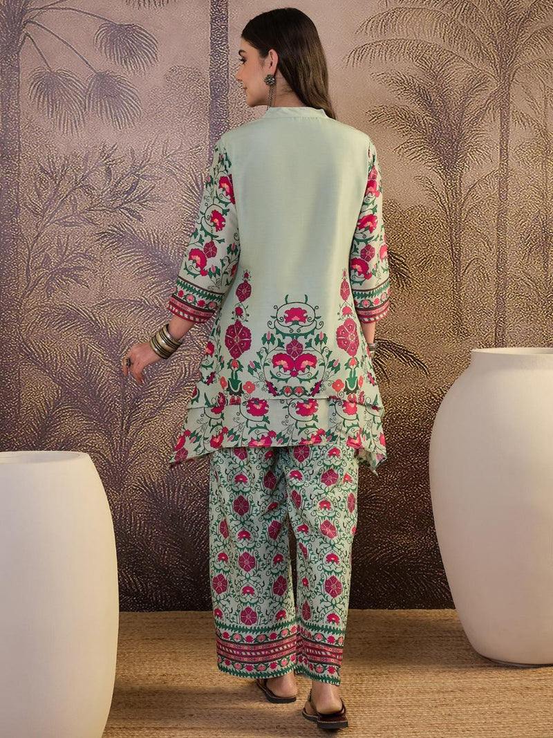 Floral Printed Cotton  Lining in Kurta With Pant Co-Ords