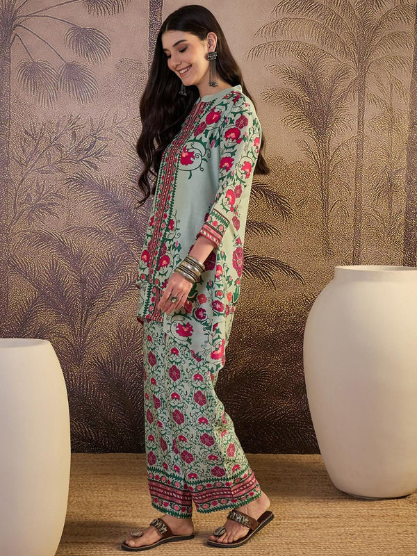Floral Printed Cotton  Lining in Kurta With Pant Co-Ords