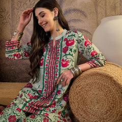 Floral Printed Cotton  Lining in Kurta With Pant Co-Ords