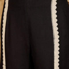 Black Printed A-Line Tunic With Palazzo & Bags Co-Ords Set