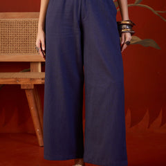 Relaxed Fit Wide-Leg Trousers