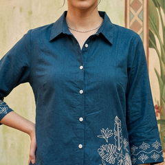 Floral Embroidered Tunic With & Trousers