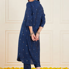 Ethnic Motifs Printed V-Neck Straight Kurta With Trouser