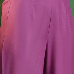 Purple Embroidered Shirt Collar Shirt & Palazzo Co-Ords