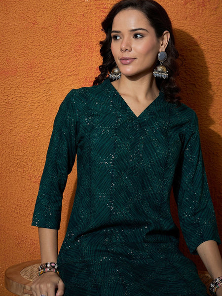 Women Printed Kurta With Trousers