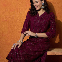 Women Printed Straight Kurta With Trouser