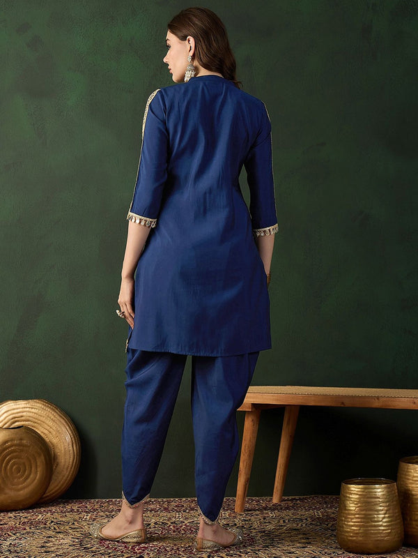 Embellished Mirror Work Tunic With Dhoti Pant Co-Ords