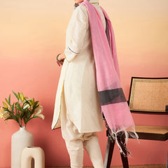 Off White Ethnic Motifs Self Design Thread Work Pure Cotton Kurta Set