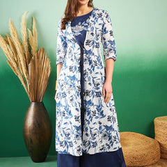 Printed Top & Jacket With Palazzo Co-Ords