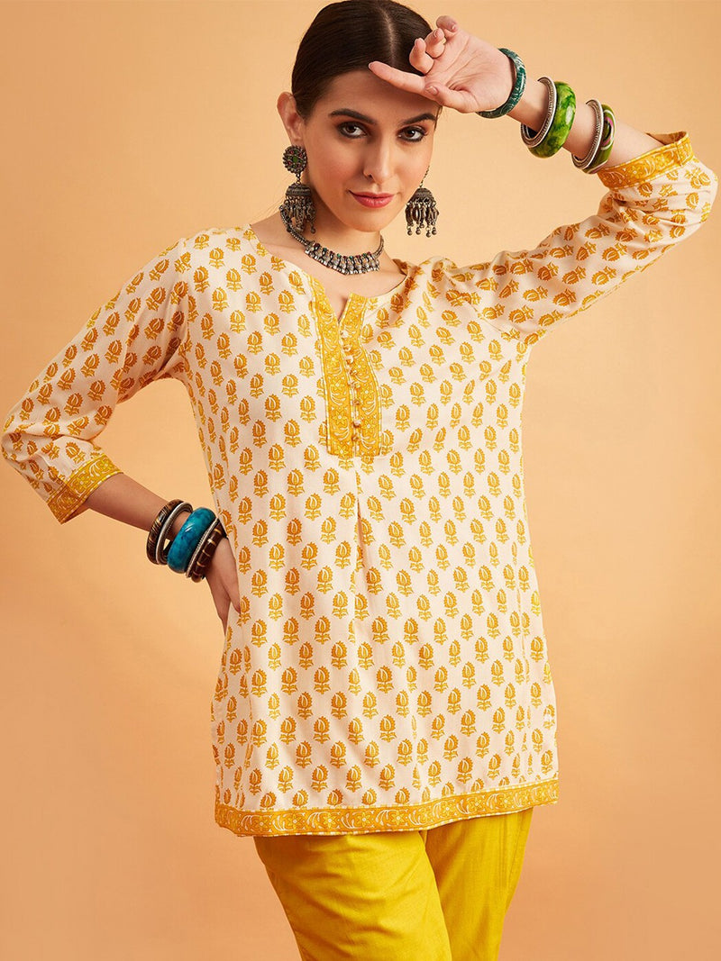 Floral Printed Straight Kurti