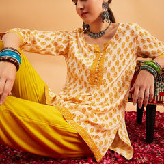 Floral Printed Straight Kurti