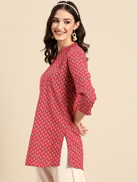 Red Floral Printed Kurti