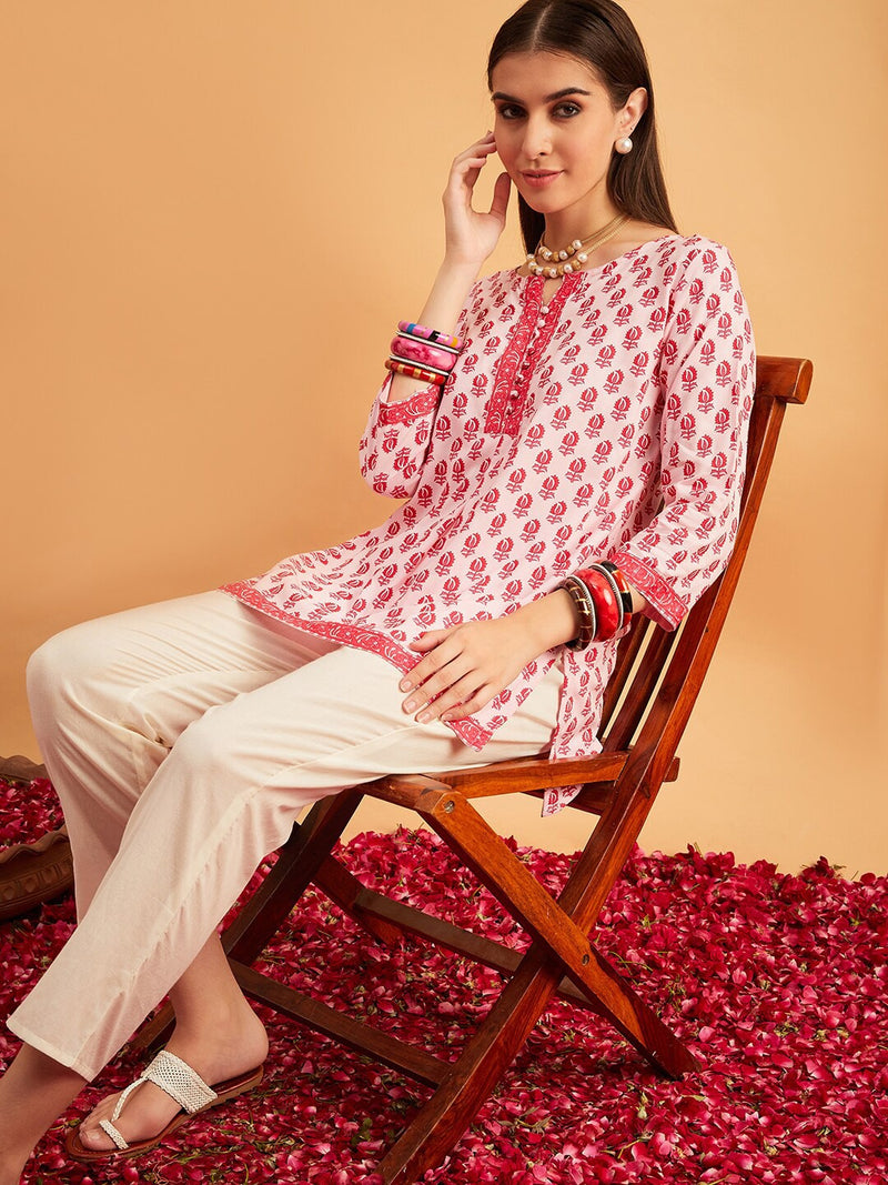 Floral Printed Straight Kurti