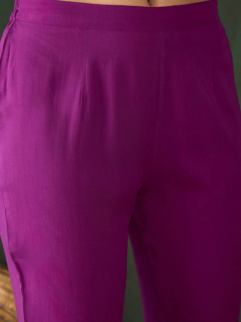 Printed Shoulder Strap Gotta Patti Kurta With Trousers & Dupatta