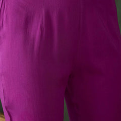Printed Shoulder Strap Gotta Patti Kurta With Trousers & Dupatta
