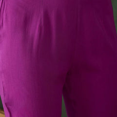Embroidered Shoulder Straps Straight Kurta With Trousers & Dupatta