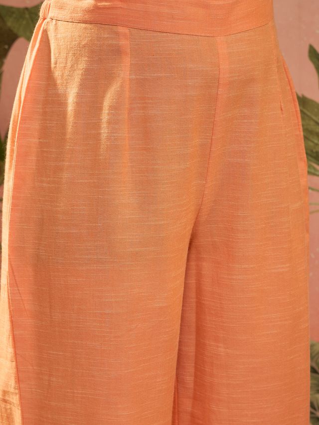 Floral Embroidered Thread Work A-Line Kurta With Trousers