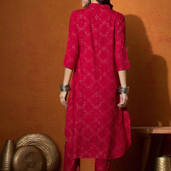 Women Printed Straight Kurta With Trouser