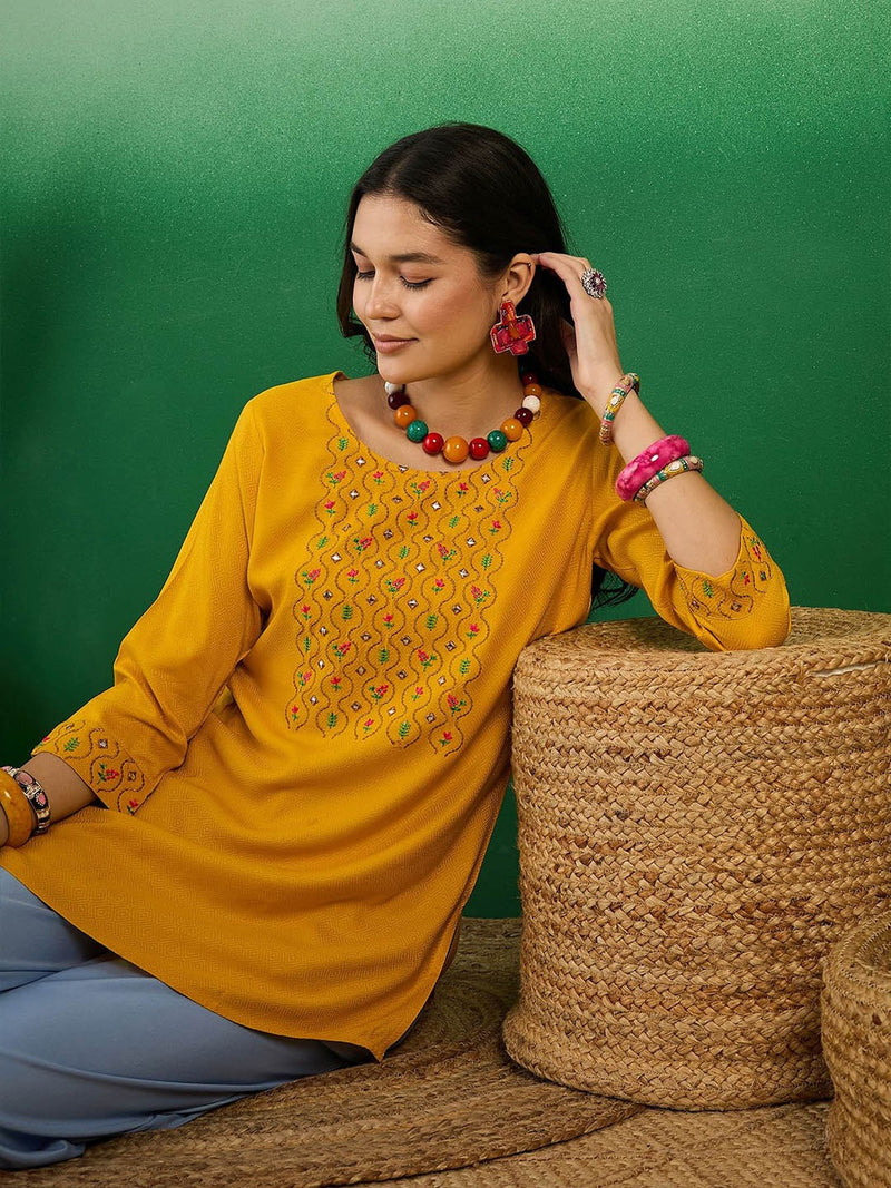 Embroidered Straight Kurtis