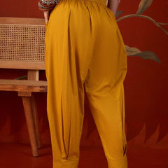 Women’s Solid Pleated Harem Cotton Trouser
