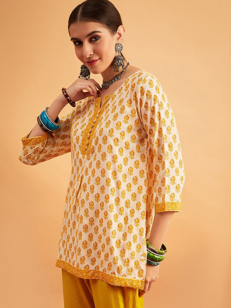 Floral Printed Straight Kurti