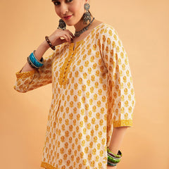 Floral Printed Straight Kurti