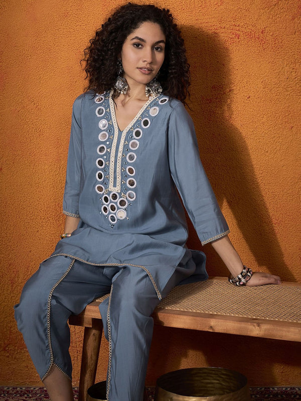 Embroidered Tunic With Trouser Co-Ords