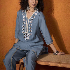 Embroidered Tunic With Trouser  Co-Ords