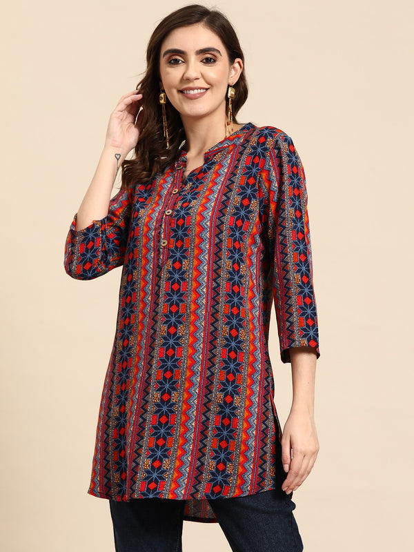 Floral Printed Straight Kurti