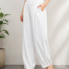 Linen Cotton Balloon Fit Trousers
