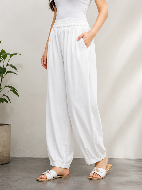 Linen Cotton Balloon Fit Trousers