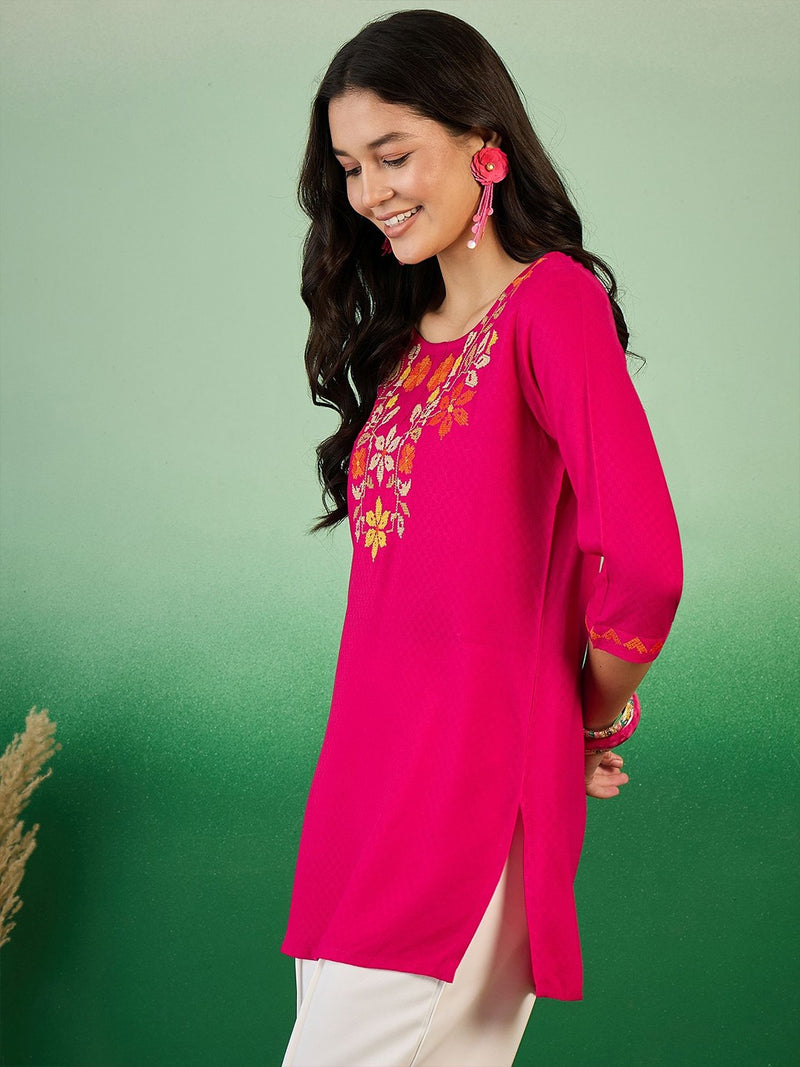 Embroidered Straight Kurtis