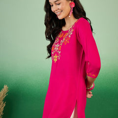 Embroidered Straight Kurtis