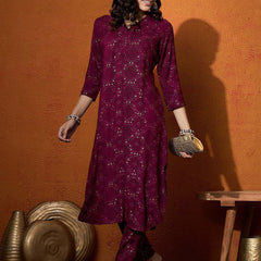 Women Printed Straight Kurta With Trouser