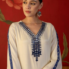 Floral Embroidered Tunic With Printed Palazzo Co-Ords Set