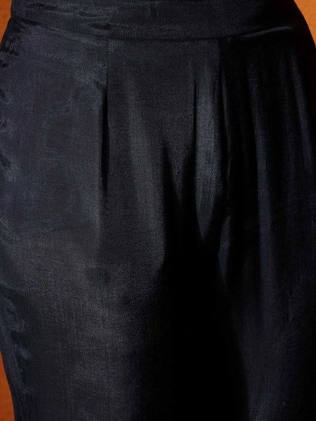 Floral Embroidered Sequinned Kurta With Trouser And Dupatta