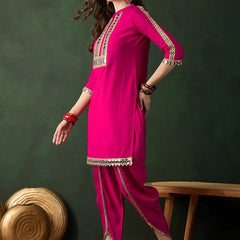 Embellished Mirror Work Tunic With Dhoti Pant Co-Ords