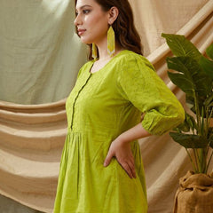 Ethnic Motifs Yoke Design Pure Cotton Short Kurti