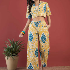 Ethnic Motifs Printed Top Jacket With Trousers