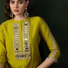Embellished Mirror Work Tunic With Dhoti Pant Co-Ords
