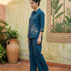 Floral Embroidered Tunic With & Trousers