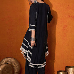 Floral Embroidered Regular A-Line Kurta with Palazzo